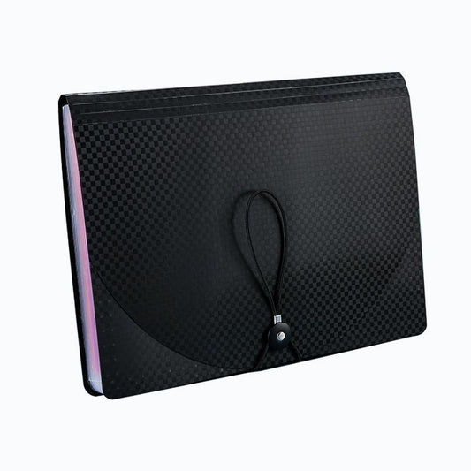 Black Expanding File Folder with 13 Compartments